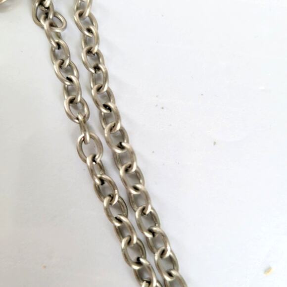 Vintage Owl Necklace Pendant Silver Tone Chain Rhinestone Eye Facet Bead Feather - Picture 6 of 6